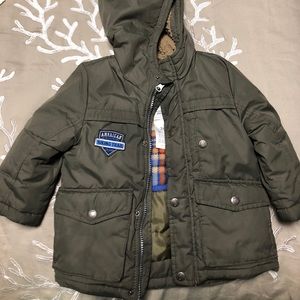 Carters 2T Olive Green Boys Winter Coat